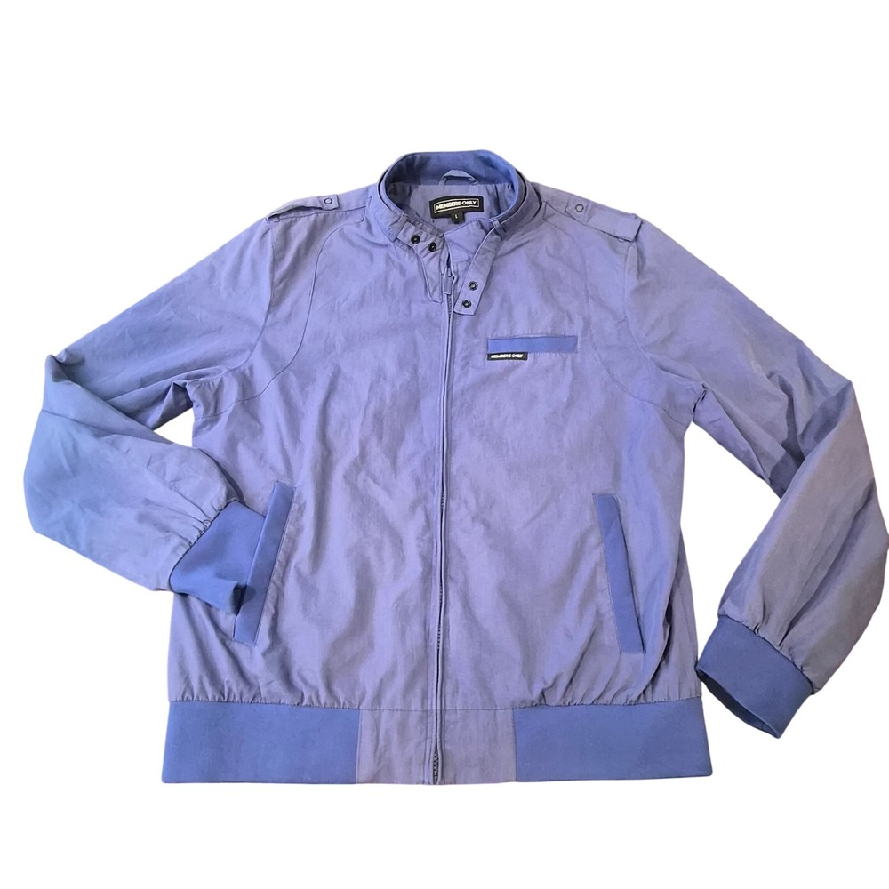 Members Only Mens Iconic Racer Jacket Blue Bomber Coat Large 70-10060